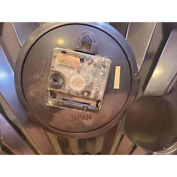 Vintage Japan Fan Wall Clock Atomic Age Quartz Mid Century Modern WORKS - Picture 7 of 9